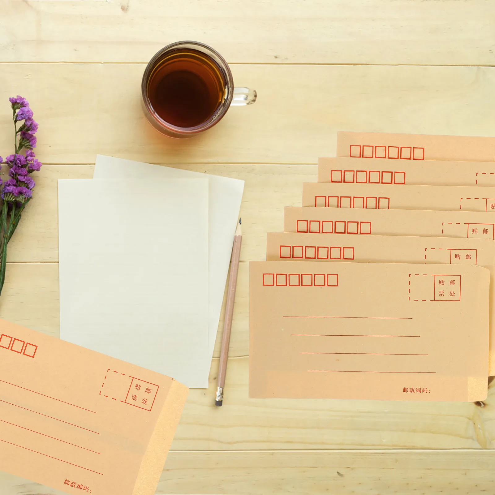 

200 pcs Yellow Kraft Envelopes Self-Adhesive Retro Letter Storage Envelope Small Coin Container Practical Paper Envelope For