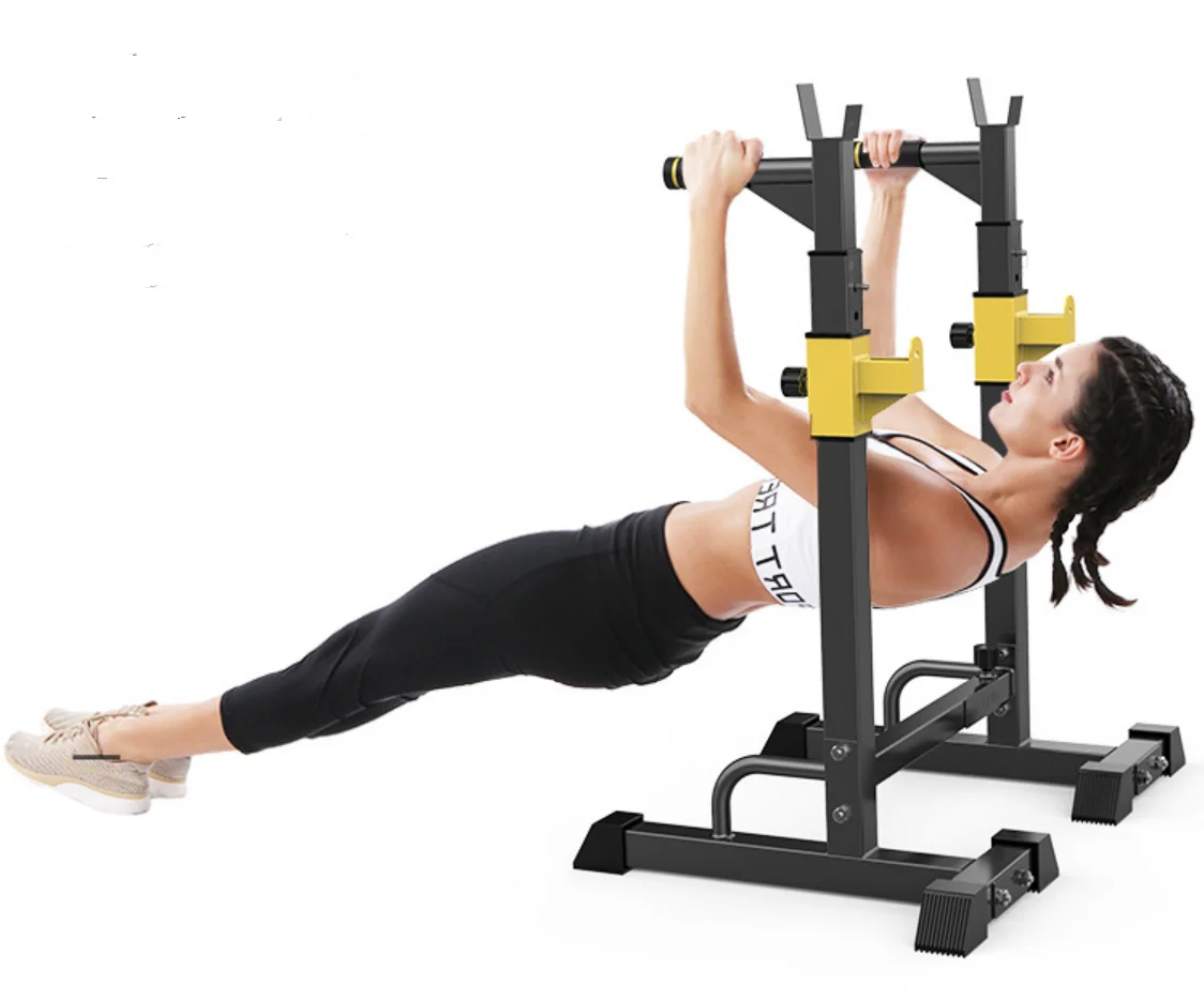 Multifunctionele Squat Bench Press voor thuisfitness, halterbedmachine, halterrek, beugeluitrusting, eenvoudige parallelle staven