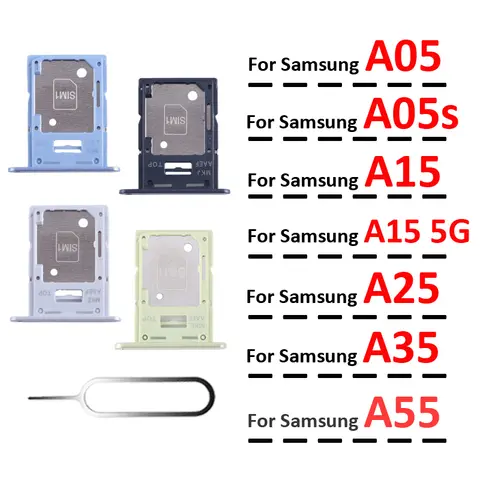Suporte de bandeja para cartão sim de telefone, para samsung galaxy a05 a05s a15 a25 a35 a55 5g, novo adaptador de slot para chip sim micro sd, peça de gaveta