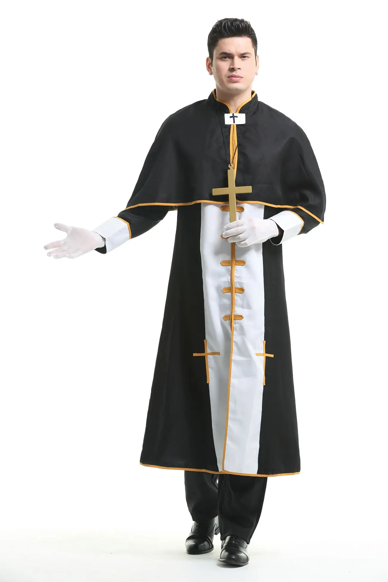 

Halloween Men Missionary Cross Maria Priest Costume Purim Party Mardi Gras Religious Jesus Christ Cosplay Dress