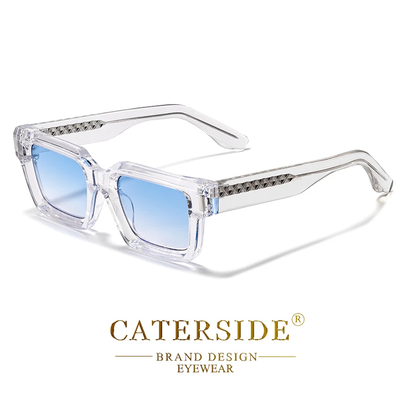 CATERSIDE Vintage Punk Herren Quadratische Sonnenbrille Markendesign Sonnenbrille mit kleinem Rahmen Party Reisebrille Geschenk Ideale Wahl – Detail 12