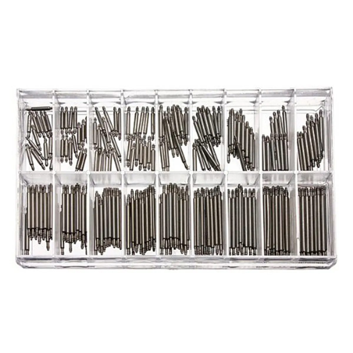 

360pcs Stainless Spring Bars Watch Spring Bar Remover 8-25mm Watch Band Link Remover Repair Tool Set Silver 18 Sizes