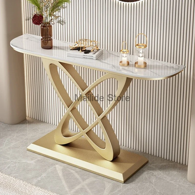 Nordic Marble Console Tables For Home Furniture Hallway Table Upscale Creative Light Luxury Iron Art Living Room Entryway Tables