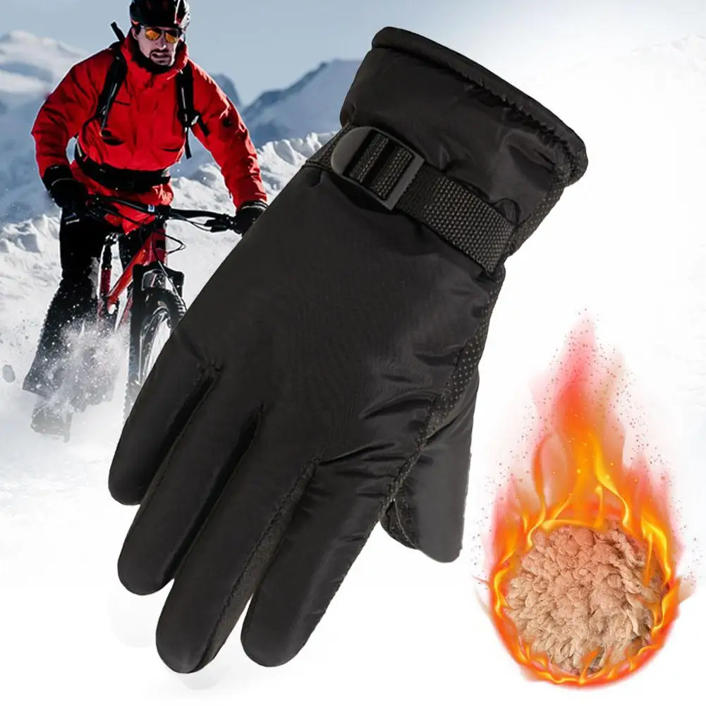 Fleece-lined Winter Warm Keep Ski Gloves Waterproof Windproof Snowboard Skiing Gloves Snowmobile Motorcycle Mittens Touch Screen