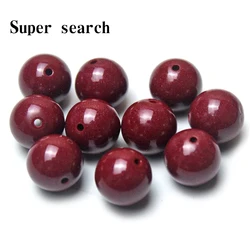 5A Natural Cinnabar 6-14mm Zinnober Genuine Vermilion Single Round Beads DIY Jewelry Material Loose Beads Bracelet Necklace