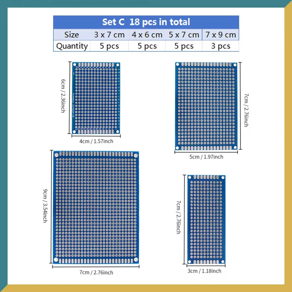 5-40PCS PCB Board Breadboard Doppelseitige 3x7 4x6 5x7 7x9cm Universal PCB Experiment Blau Prototyp Platinen Diy Electroni 3