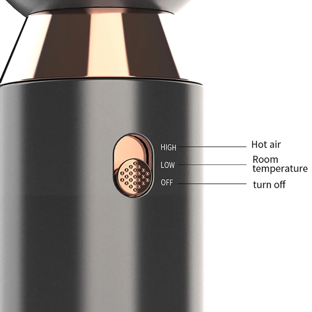 Pengering Rambut Tanpa Daun Portabel 800W Angin Kencang 370G Blower Perjalanan Ringan Mini Rumah Tangga 2 Gigi Alat Penata Rambut Cepat Kering