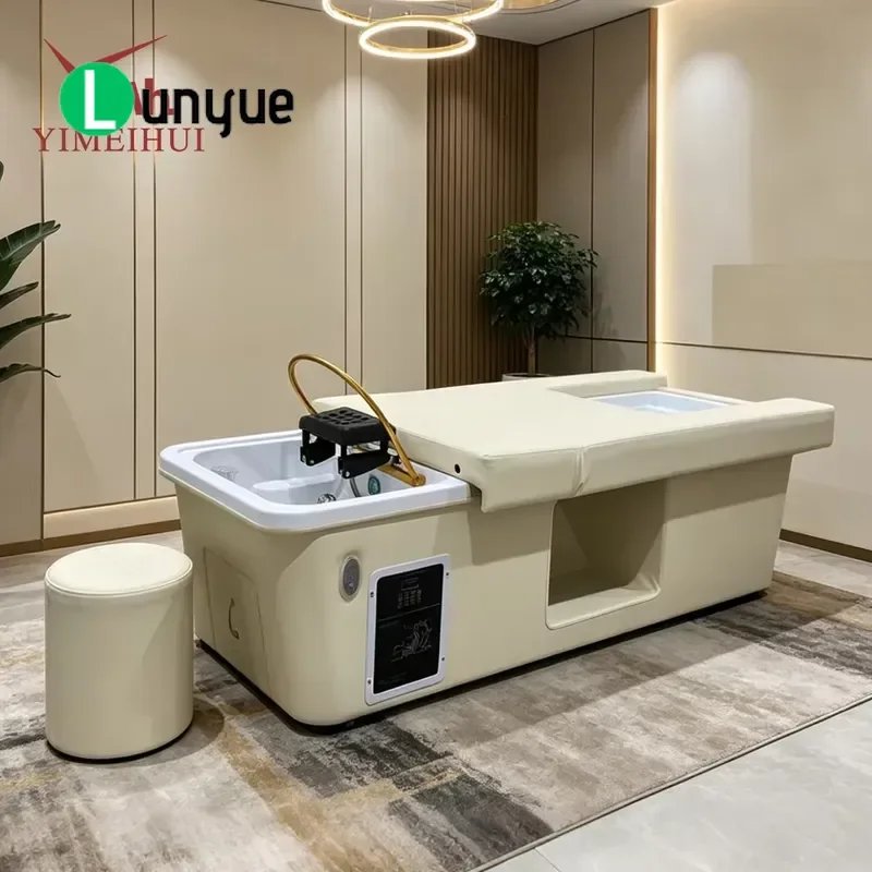 Commercial Deluxe Multifunctional Hair Therapy Shampoo Massage Bed with Water Circulation for Hair Care Salons