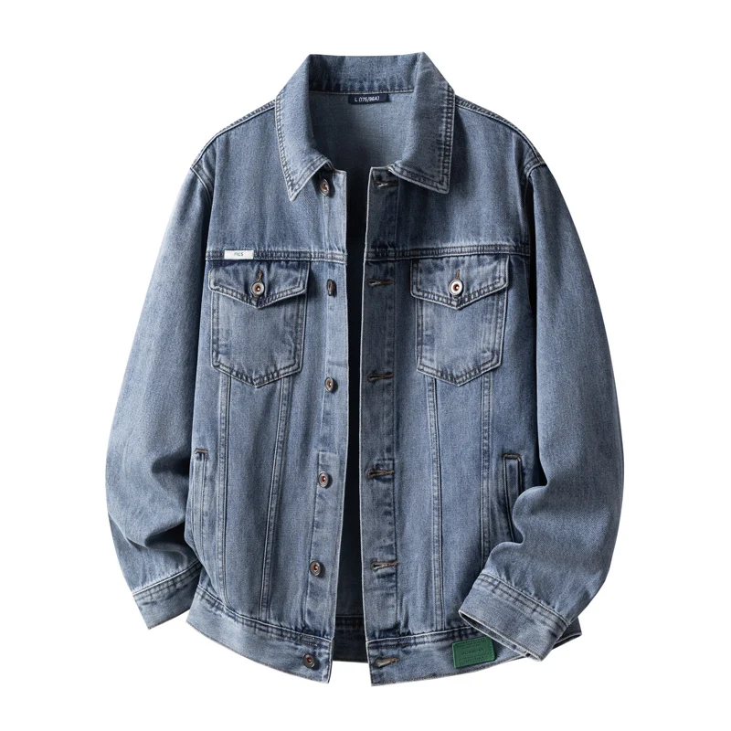 

Новинка: Мужская джинсовая куртка в стиле ретро, свободного кроя, осенняя, 2026 года, новая рабочая и повседневная куртка с элементами пэчворка, высокое качество