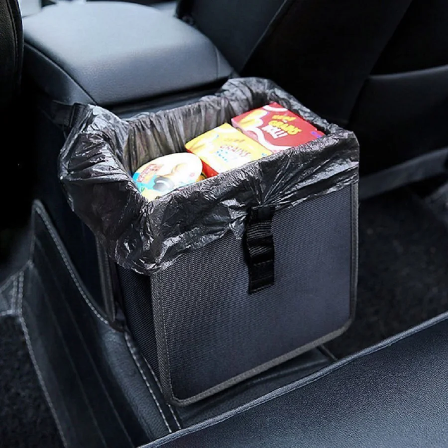 1PC Car Mounted Garbage Bin Portable Hanging Garbage Basket Rear Storage Compartment Waterproof Garbage Bin Storage Box