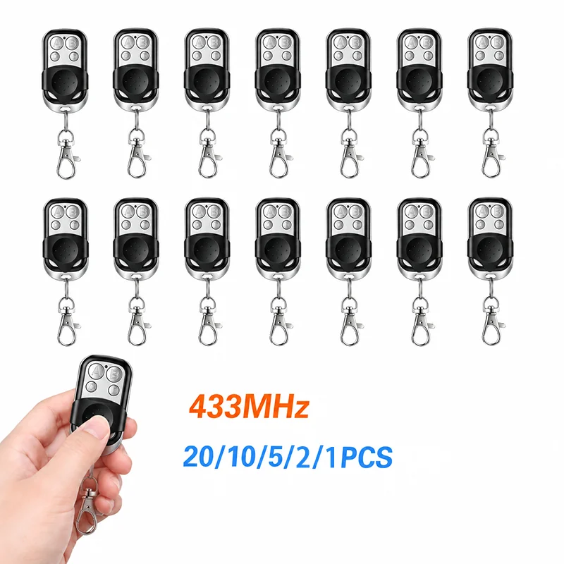 Universal Garage Remote 433MHz 4 Button Rolling Code Cloner - Gate Opener Remote Control Copy, 1/2/3/5/10/20PCS