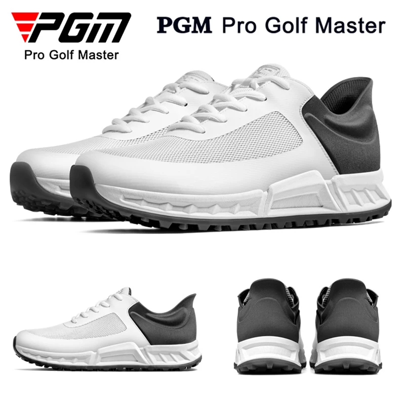 

PGM Men Golf Shoes Mesh Breathable Cushioned Rebound Sports Sneakers Male Anti Slip Spikes Golf Footwear 39-45 Size