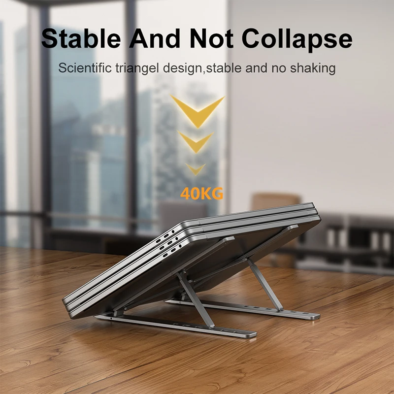 Adjustable Aluminum Alloy Laptop Holder Notebook Stand Lifting Cooling Bracket For Macbook Lenovo Portable Computer Accessories