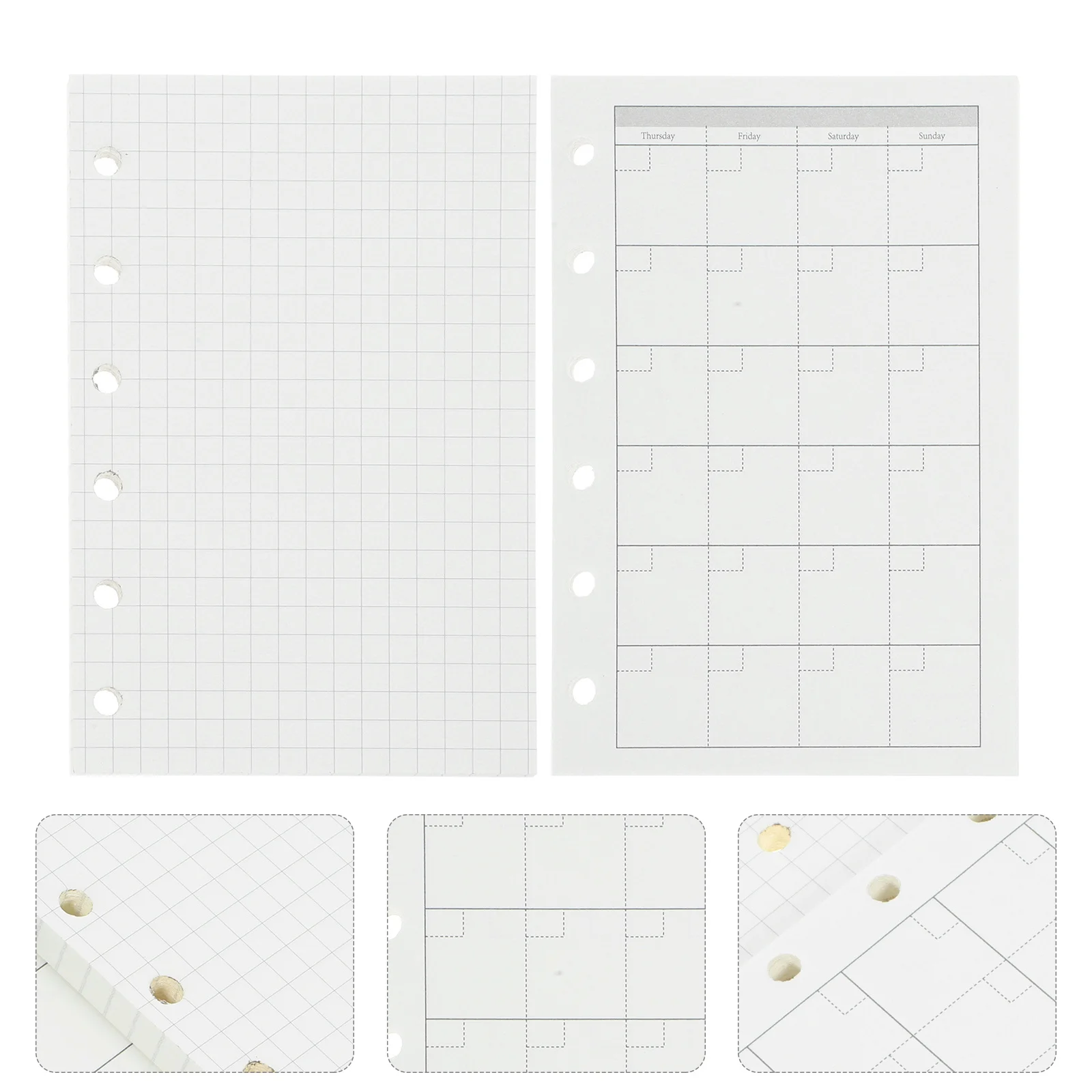 

4Pcs Mini Binder Paper Notebooks Compact Loose-Leaf Notepad Lightweight Portable Multi-Function Creative Notebook for Students