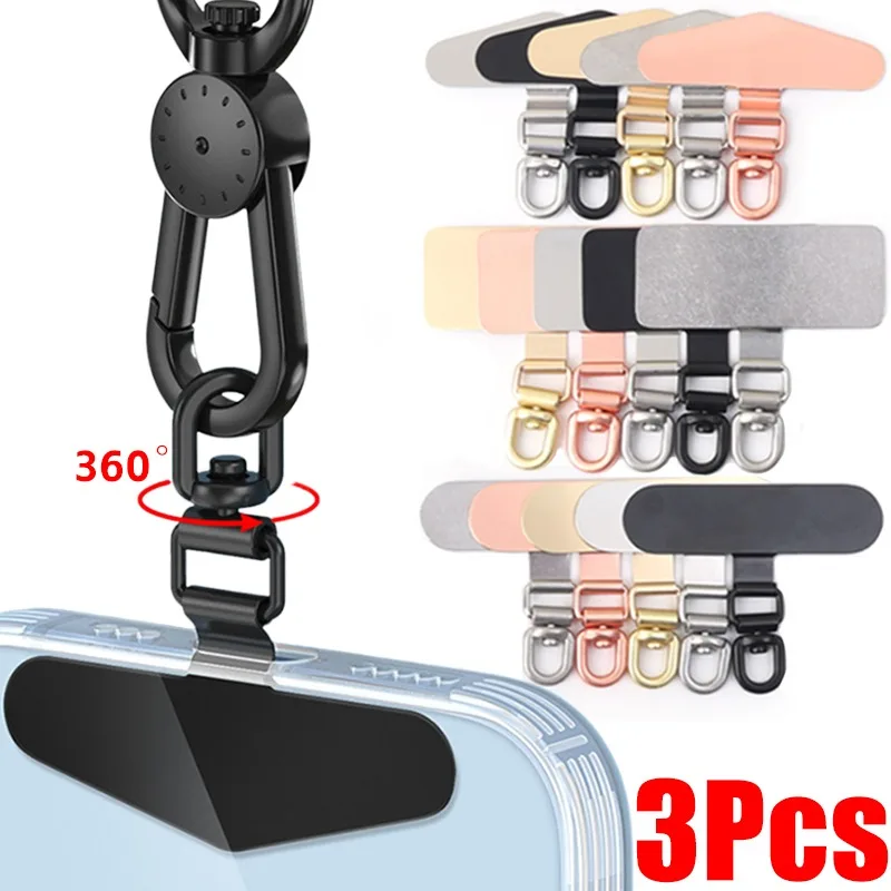 

3-1 шт., металлические зажимы для ремня, универсальный ремешок для телефона на 360 градусов, анти-потерянная вкладка для ремня для Iphone 15 14 Pro Max Samsung
