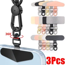 3-1Pcs Metal Lanyard Tether Patch Clips Universal 360 Degree Phone Lanyard Anti-Lost Tether Tab for Iphone 15 14 Pro Max Samsung
