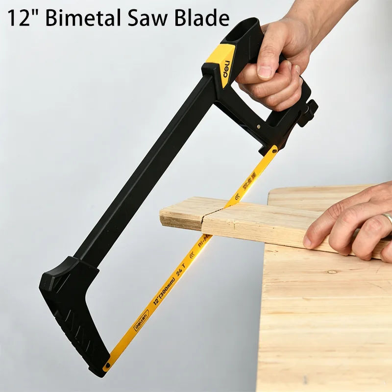 12 Inch Aluminum Square Tube Hacksaw Frame And Adjustable Steel Saw For Metal Plastic Pipe Cutting Workshop Hand Tool Equipment - view 3