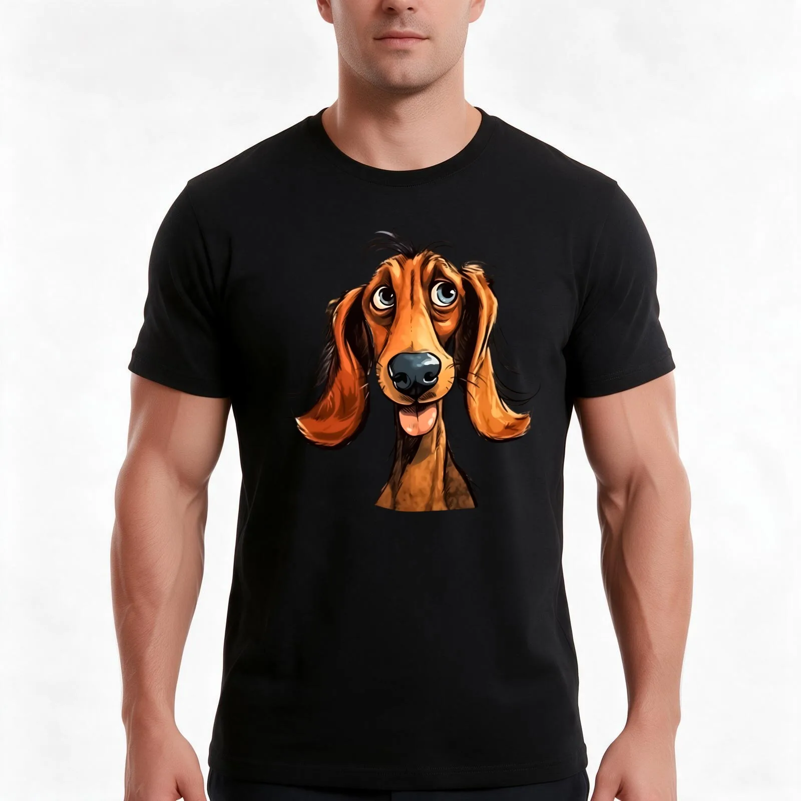 Colorful and Funny Dog Mutt T-Shirt, Summer Casual Cotton Tee, Oversized Streetwear Tops, Vintage Graphic Print, 100% Cotton