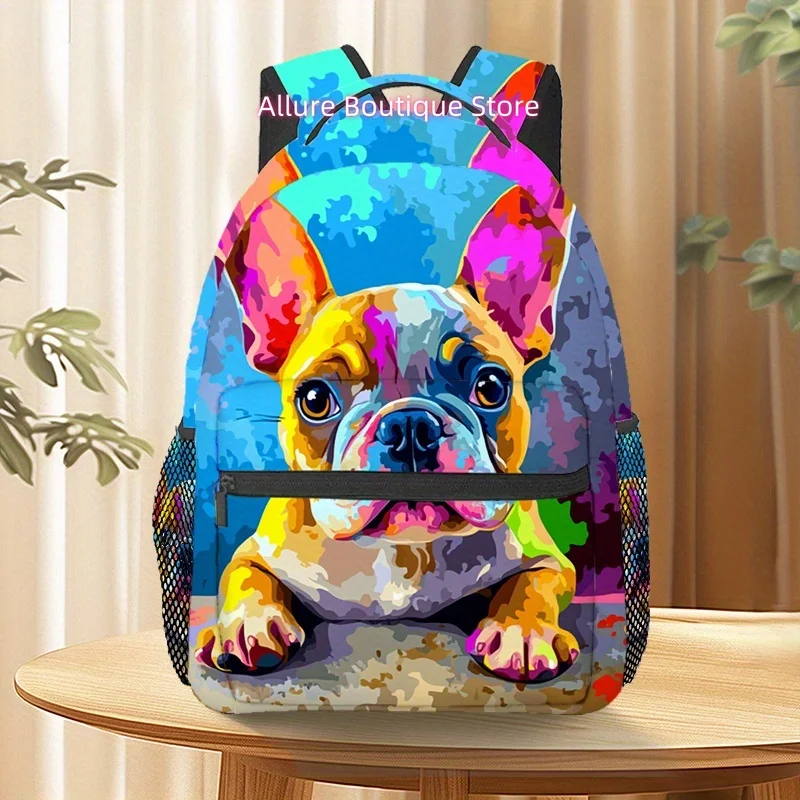 French Bulldog (3) Printed Backpack, Men's Outdoor Sports Backpack Hiking Backpack, Camping, Casual Party, Unisex Adjustable Sho
