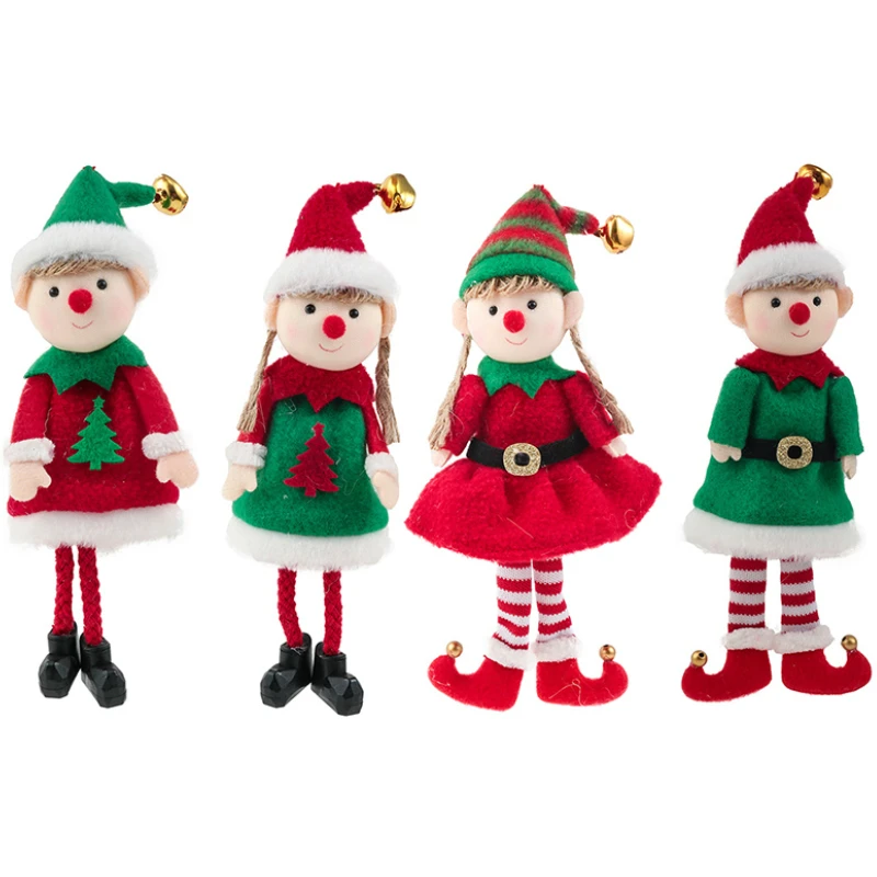 Home  Happy New Year Kids Gift Christmas Elf Doll Ornaments Xmas Tree pendant For 2023 Christmas Tree Hanging Pendant Supplies