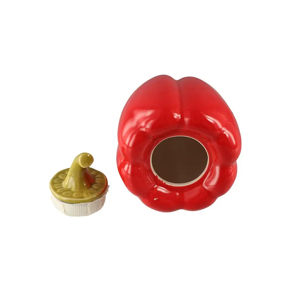 

Creative Ceramic Tea Caddies Moisture-proof Chili Shape Food Storage Jar Portable Decorative Porcelain Strawberry Tea Storage