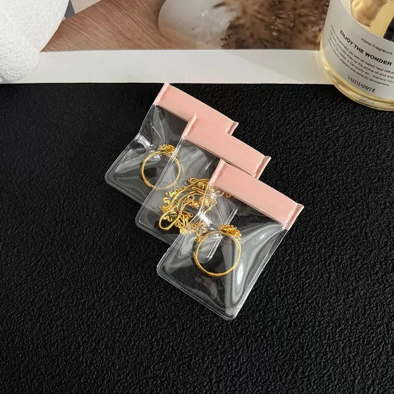 4 Pieces Anti-Oxidation Jewelry Sealed Storage Pouch 2 Matte + 2 Clear Glossy Zipper Bags Anti-Tarnish Dustproof Plastic Bags Fo
