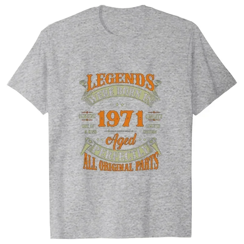 52th Vintage Legends Born in 1971 52 Years Old T Shirts Graphic Harajuku Streetwear Short Sleeve Birthday Gifts Summer T-shirt