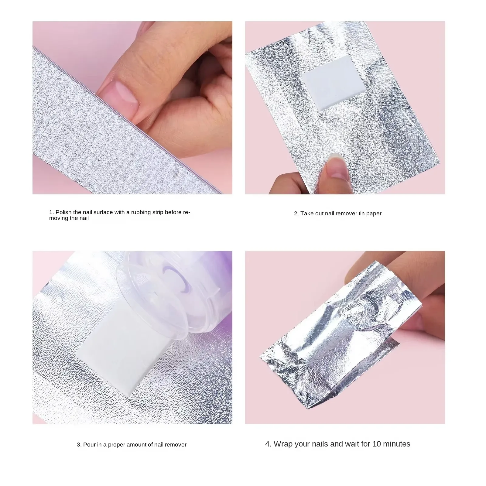 100pcs Bag Aluminum Foil Nail Polish Immersion Nail Polish Nail Removal Wrap NailTowel Gel NailPolish Remover NailPolish Tool