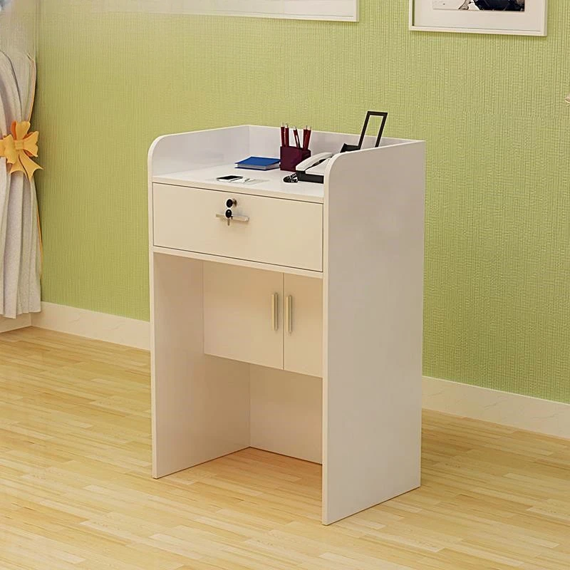 60/80cm Small Silver Counter Reception  Hotel  ReceptionAssembly Table Small Minimalist  Store