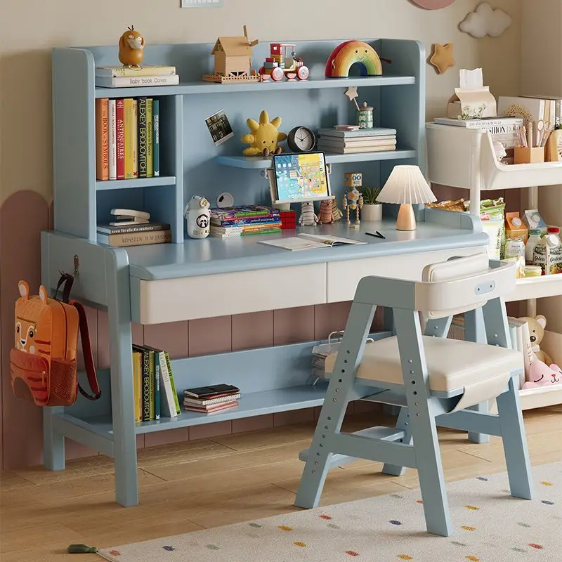Modern Solid Wood Office Desk With Bookshelf Eco-Friendly And Durable Standing Desk For Home Or Office Building