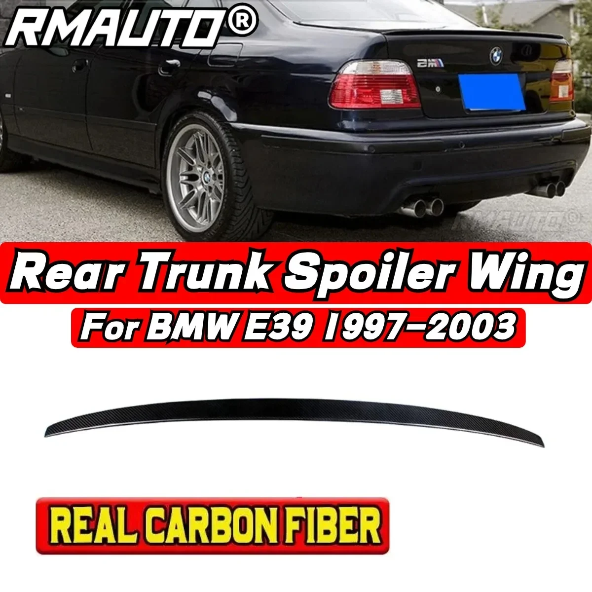 For BMW 5 Series E39 M5 1997 1998 1999 2000 2001 2002 2003 Rear Spoiler Body Kit BMW E39 Car Rear Trunk Spoiler Car Accessories