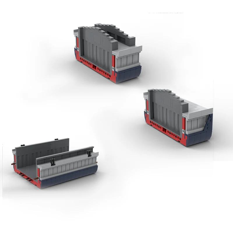 Transportboot Model MOC Bouwstenen Modulair Droog Bulk Barge Modulaire Technologie Geschenken Vakantie Monteer Kinderspeelgoed Pak