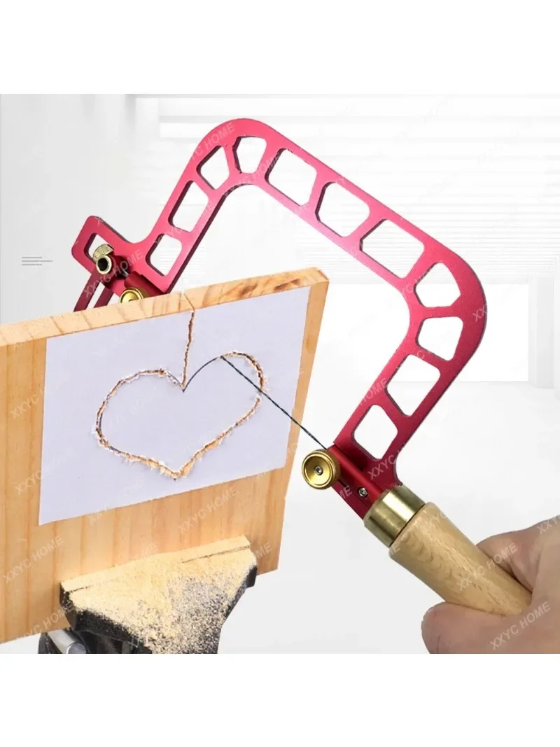 Coping Saw Aluminum Alloy Frame Fret Saw with Diamond Wire Jigsaws for Jade Stone Ceramic Glass Wood Metal Accurate Cutting