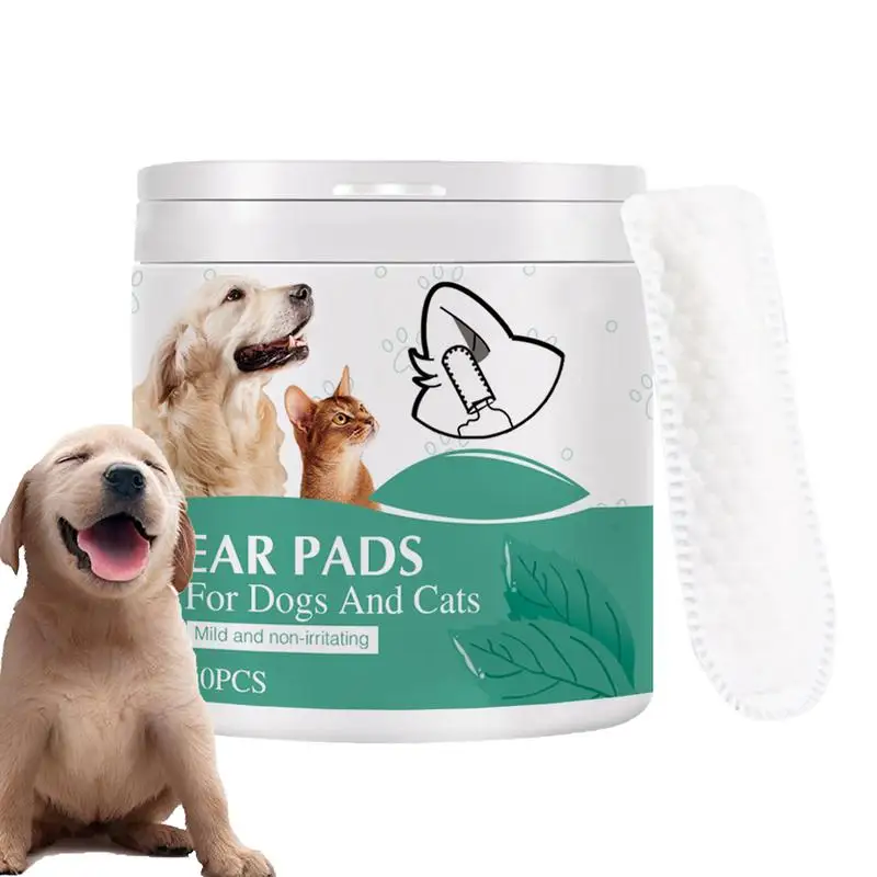 Ear Wipes For Dogs 50pcs Soft Pet Tooth Cleaning Finger Cots Pet Grooming Supplies To Remove Ear Wax And Dirt Stop Smelly Itchy