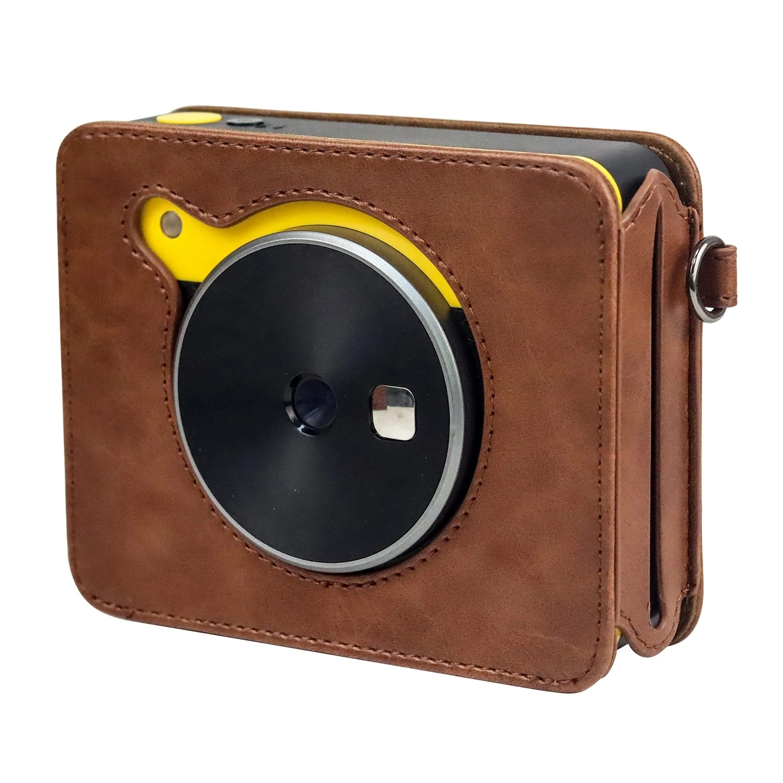 For Kodak Mini Shot 3 Square Retro / C300R Instant Full Body Camera PU Leather Case Bag with Strap