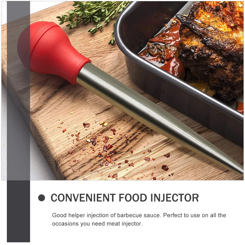 

Turkey Seasoning Pump Meat Injector Needles Stainless Steel Flavor Oil Suction BBQ Marinade Sauce Grilled Food Kitchen Tools