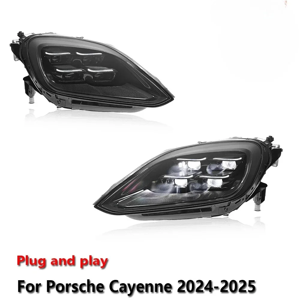 

Светодиодные фары в сборе для Porsche Cayenne 2024-2025: противотуманные фары, ДХО, стоп-сигналы, указатели поворота, подключение Plug and Play