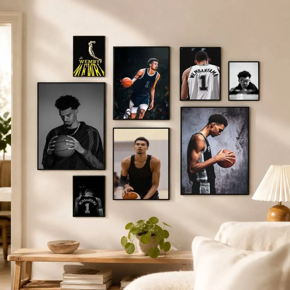 Basketball star Victor Wembanyama  Poster High Quality Dorm Living Room Aesthetic Wall Decoration Painting Stickers Gift