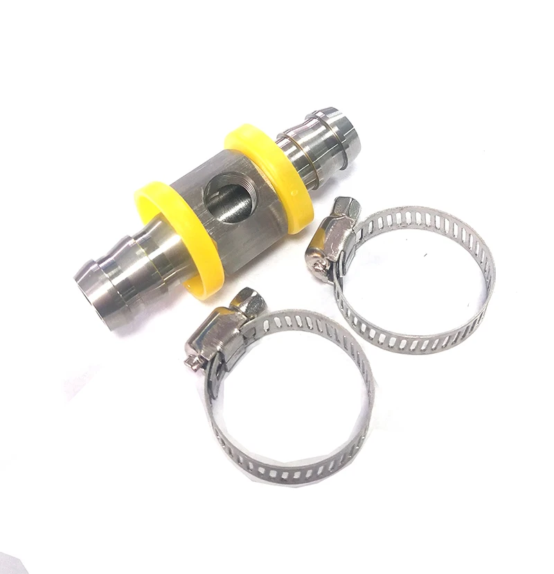 High-quality 304 stainless steel T-connector for 1/2-inch General Motors fuel systems, perfect for pressure gauge sensors.
