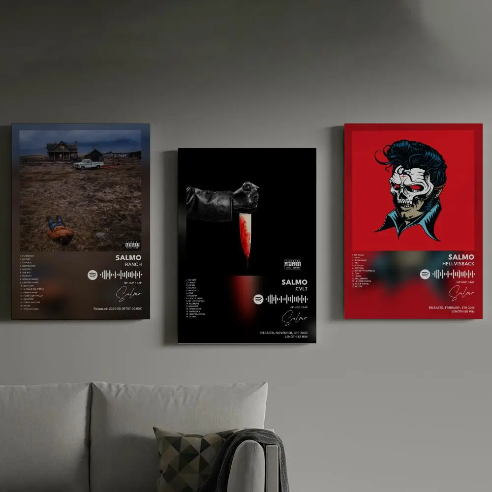 

Salmo Album Poster Prints Canvas Painting Wall Art Picture Living Room Home Decor Tracklist Music Album Cover