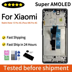 6.67'' Tested For Xiaomi Redmi Note 13 Pro 4G 23117RA68G LCD Display Touch Screen Digitizer Assembly For Poco M6 Pro 4G Display