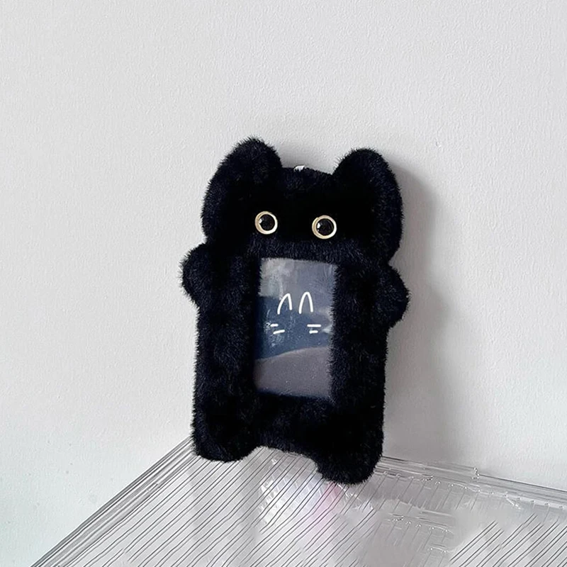 Cute Cartoon Plush Kpop Album Card Holder Bus Card Bank ID Card Protective Display Sleeves Students Bag Pendant Gift