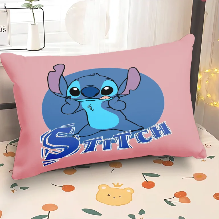 Cute cartoon Stitch Anqi printed Pillowcase Kawaii room decoration bed sleeping pillowcase home living room sofa cushion cover