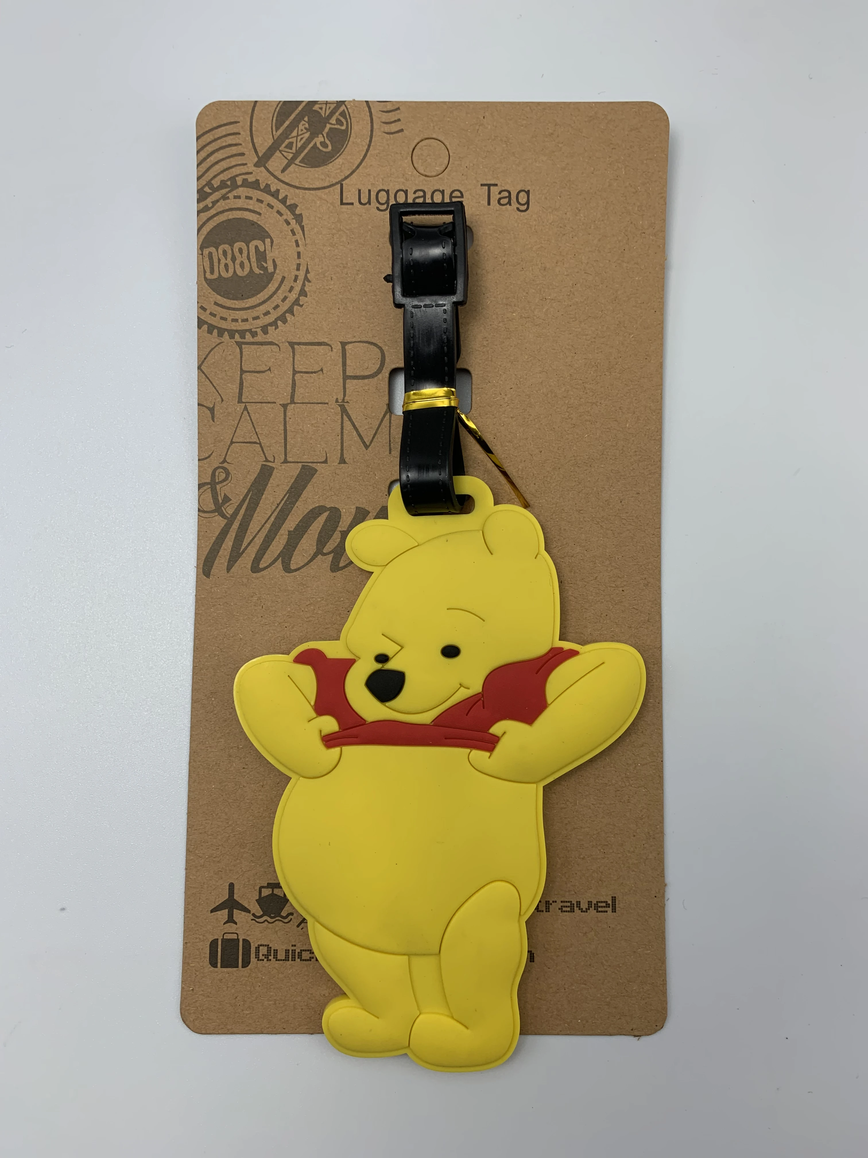 Stitch Pooh-etiqueta de equipaje de dibujos animados de pesadilla antes de Navidad, etiqueta de maleta, accesorios de viaje, soporte de bolsa, regalo