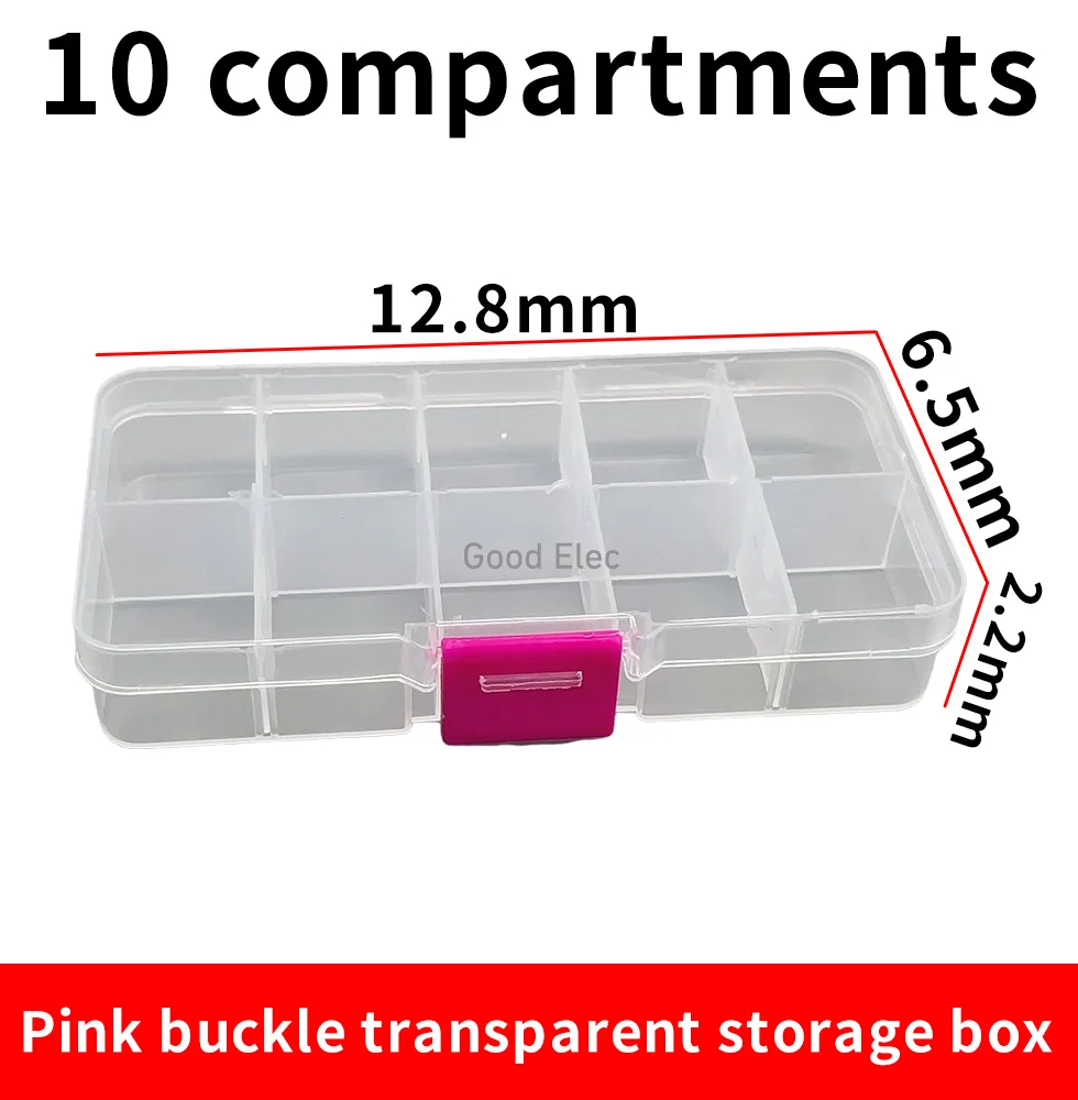 New 10 Slots Cells Colorful Portable Jewelry Tool Storage Box Container Ring Electronic Parts Screw Beads Organizer Plastic Case