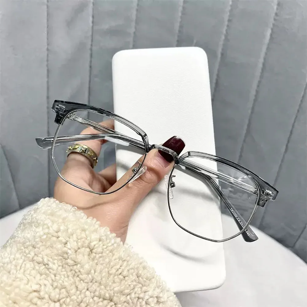 Vintage Browline Anti-Blue Light Reading Glasses Men Women Retro Half Frame Presbyopic Eyeglasses Computer Optical Spectacles