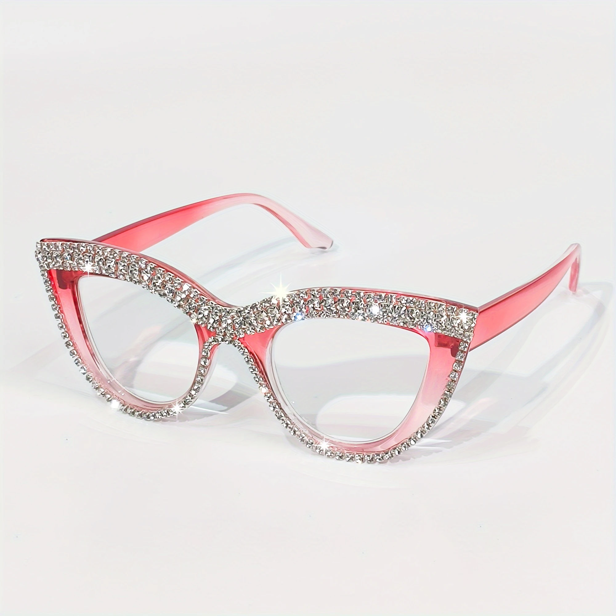 نظارات قراءة من حجر الراين على شكل عين القطة، نظارات لامعة أنيقة للنساء والرجال من +1.0 إلى +4.0