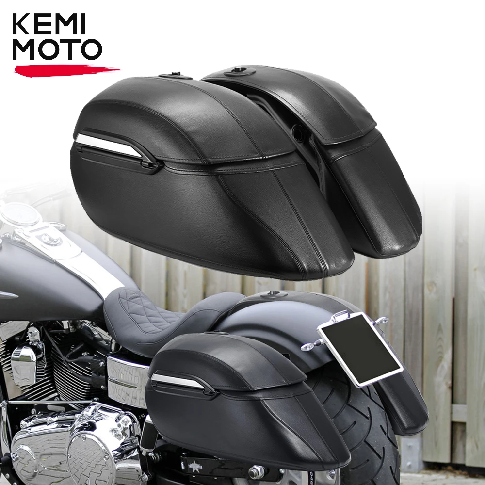 

KEMIMOTO Motorcycle Hard Bag Saddlebag & Heavy Duty Mounting Kit Universal For R1200GS For Shadow 750 1100 For Softail Road King