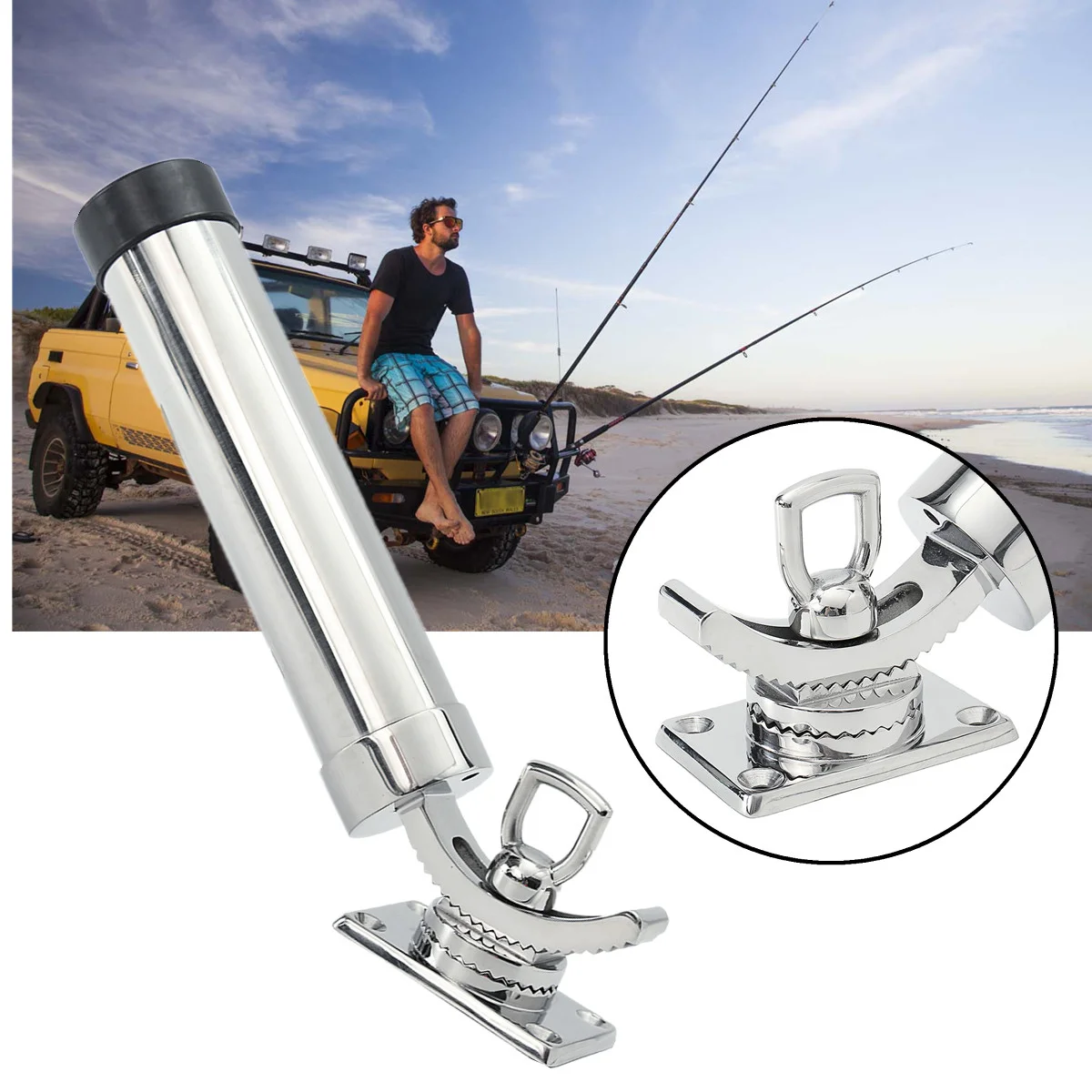 

Держатель для удочки STTL с настраиваемым логотипом, из высококачественной полированной нержавеющей стали 316 морского класса, поворотный, крючкового типа