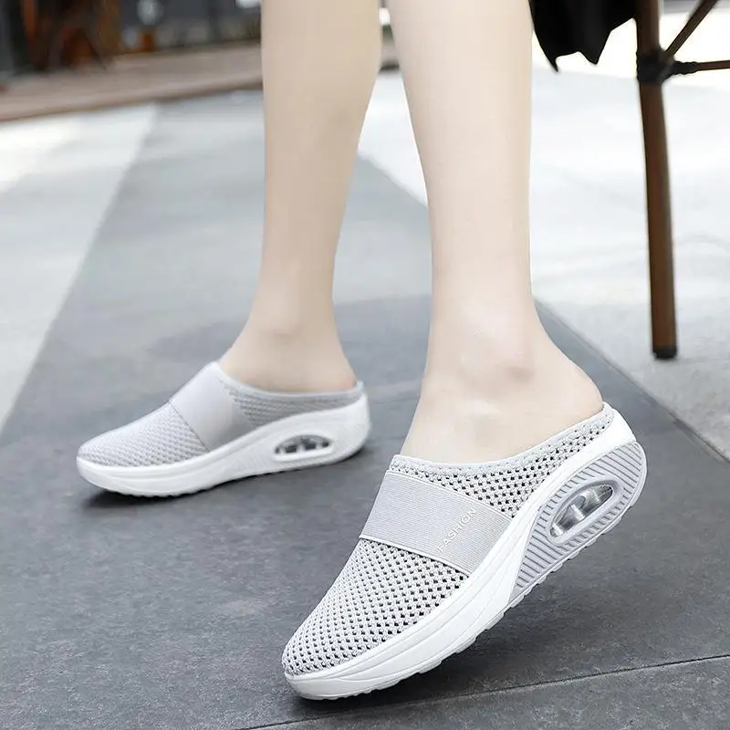 Summer Beach Wedges Slides Mesh Comfirtable Breathable Slippers Women Plus Size Platform Leisure Shoes Sapatilha Feminina